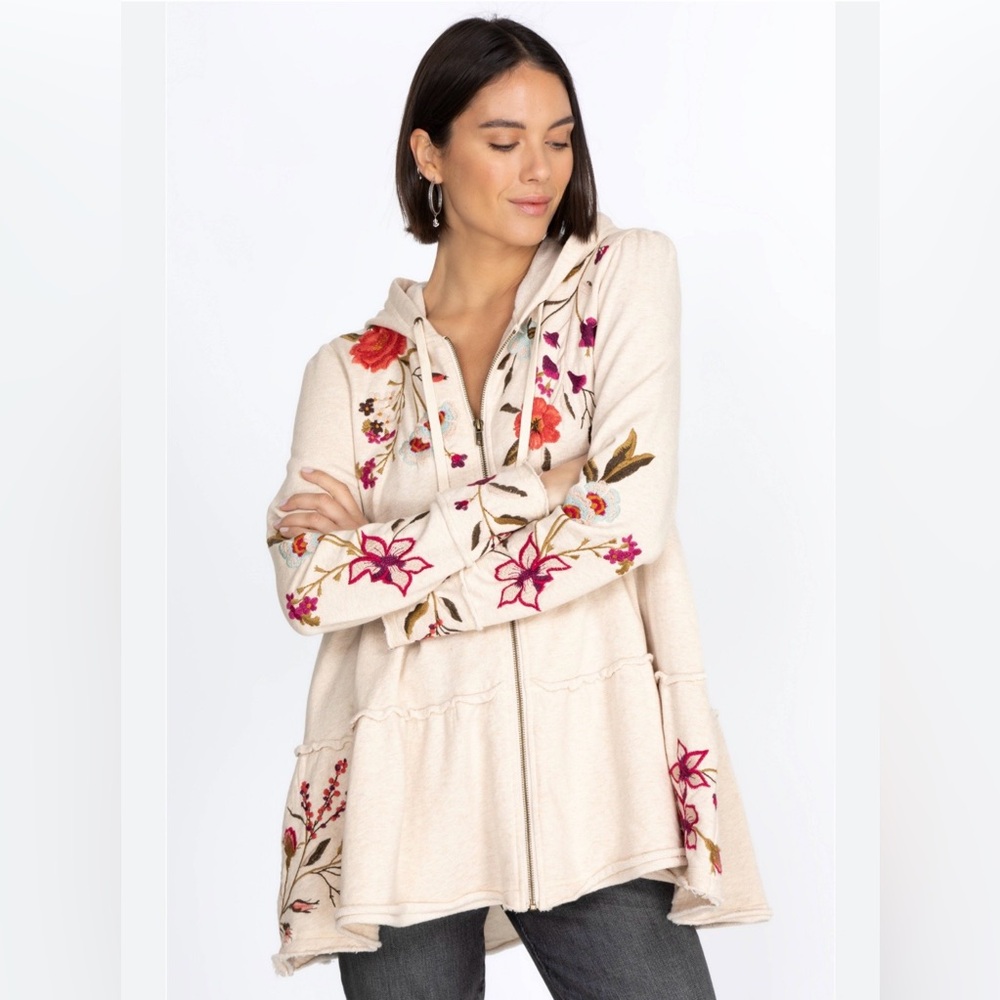 Johnny Was Flore Tiered Hoodie. Size M - Picture 10 of 11